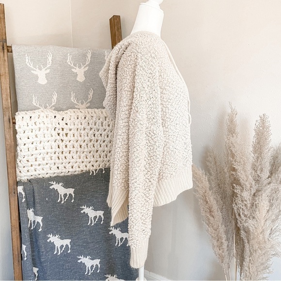 Young fabulous & Broke | popcorn knit hoodie, size M/L - Picture 3 of 9